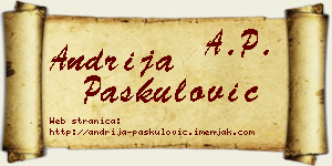 Andrija Paskulović vizit kartica